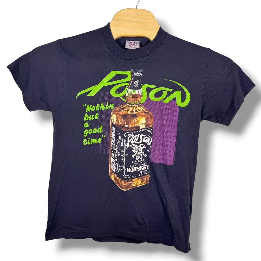 Vintage 1990s Poison Nothin But A Good Time Graphic Band T-Shirt Mens M Tee Jays